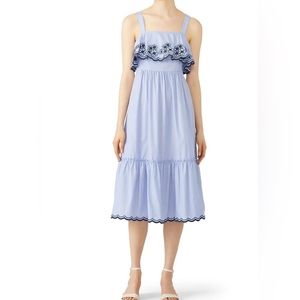 Kate Spade Daisy Embroidered Patio Dress Blue